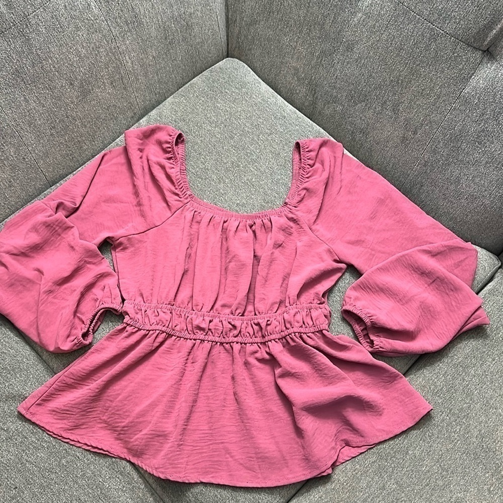 Olive And Oak Rose Pink Baby Doll Shirt Size Small